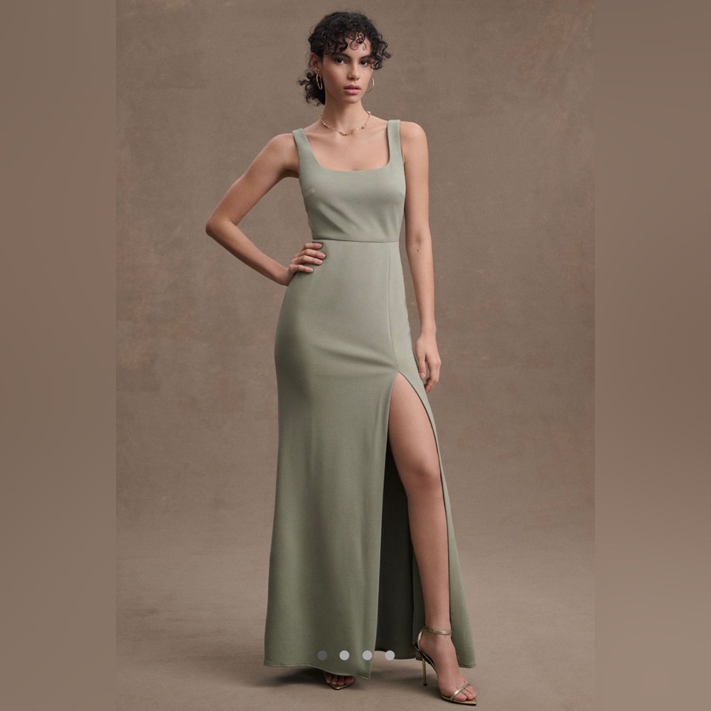 BHLDN Ashlynn Square Neck Bridesmaid Dress - Moss / Sage - Size 0